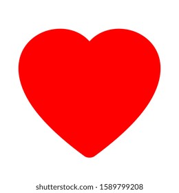 Red heart on white background