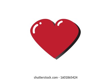 Red heart on white background. Valentine's Day project.