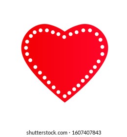 Red heart on white background, valentines day, vector illustration