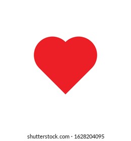 Red heart on white background. Vector flat illustration. My love, Valentine's day. Love in my life. I love you. You are my love