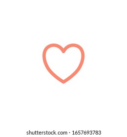 Red heart on white background