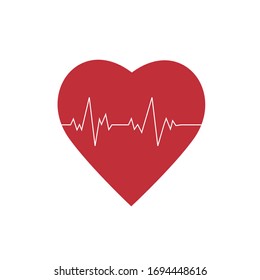 Red heart on a white background. Bright heart. Background for wallpaper design. Vector abstract design banner template