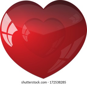 red heart on a white background