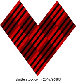 red heart on white background