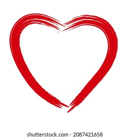 Corazón rojo sobre fondo blanco. Vector.