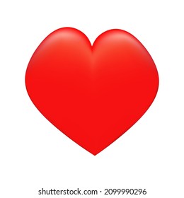 Red heart on white background. Vector illustration