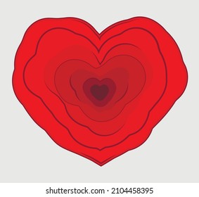 Corazón rojo sobre fondo blanco