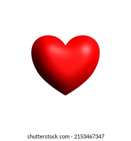 Red heart on a white background.