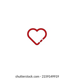 Red heart on a white background