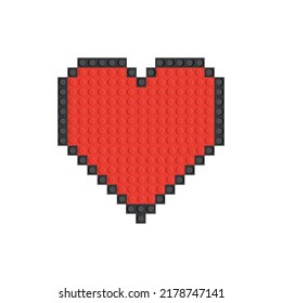 Corazón rojo sobre un fondo blanco del constructor