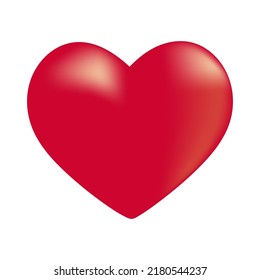 Red  heart on white background Valentine's day romance symbol Vector illustration