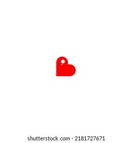 Corazón rojo sobre fondo blanco