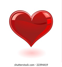 red heart on a white background