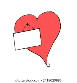 red heart on a white background