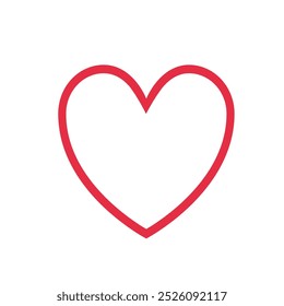 Red Heart on a White Background Vector Art Illustration, Perfect for Valentine's Day Designs, Romantic Themes, and Love-Themed Projects