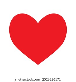 A red heart on a white background. The red heart icon. The concept of February 14th. Vector illustration.