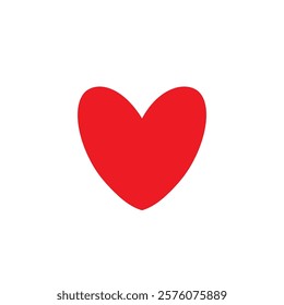 Red heart on a white background. An icon, a sticker with a red heart. The concept of celebrating February 14th, love. Vector EPS 10.