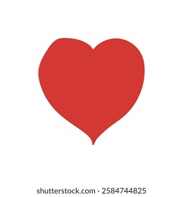 red heart on white background love heart icon  Valentine's day symbol vector