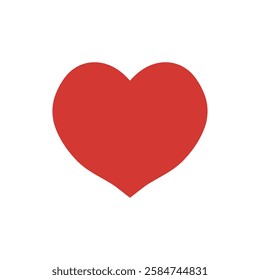 red heart on white background love heart icon  Valentine's day symbol vector