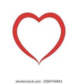 red heart on white background love heart icon  Valentine's day symbol vector