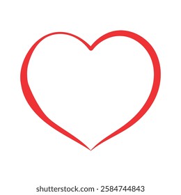 red heart on white background love heart icon  Valentine's day symbol vector