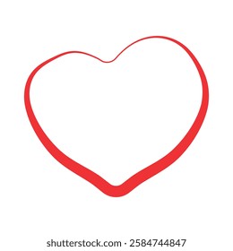 red heart on white background love heart icon  Valentine's day symbol vector