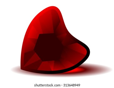 Red heart on a white background