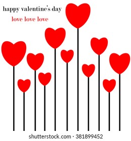 red heart on a white background, Valentine's day card