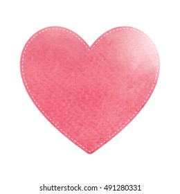 Red heart on white background.