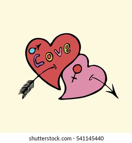 red heart on a white background