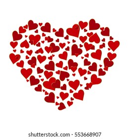 Red heart on a white background.