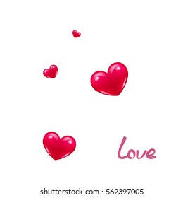 red heart on a white background, vector. Valentine's Day. Love