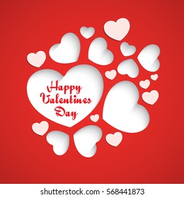 red heart on a white background. vector. valentines day concept