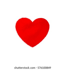 red heart on white background