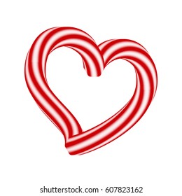 Red heart on a white background. Optical illusion of 3D three-dimensional volume.