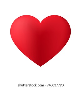 Red heart on a white background. Vector illustration .Valentine's day