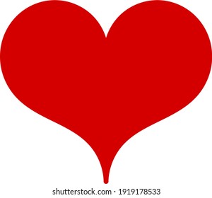 The red heart on white backround