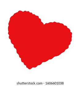 Red heart on a white isolated background. Vector illustration for design of t-shirts, cards and other