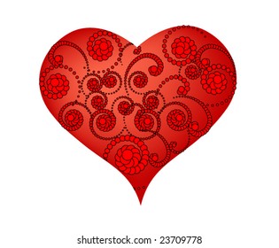 Red heart in an ornament