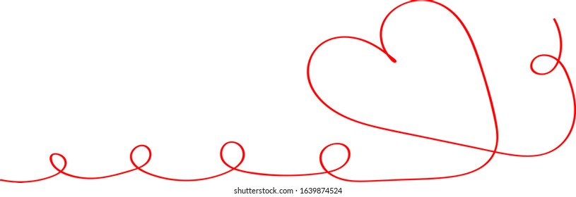 Red heart - outline drawing for an emblem or logo. Template for greeting card for Valentine's Day.