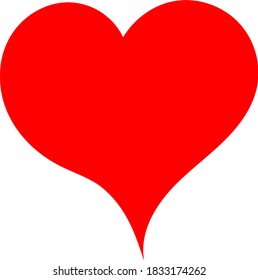 Red heart - outline drawing for an emblem or logo. Template for greeting card for Valentine's Day.