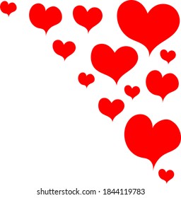 Red heart - outline drawing for an emblem or logo. Template for greeting card for Valentine's Day.