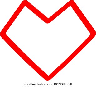 Red heart - outline drawing for an emblem or logo. Template for greeting card for Valentine's Day.