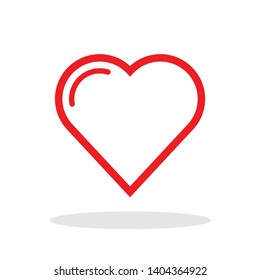 Red Heart outline icon in trendy flat style. Love  symbol for your web site design, logo, app, UI Vector EPS 10.