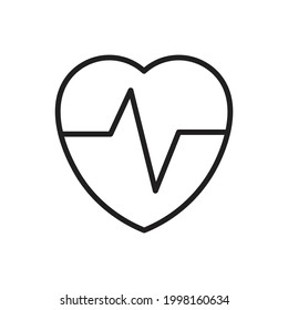 Ilustración de vectores de iconos de contorno de corazón rojo