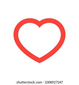 Red Heart Outline Stroke - vector isolated love symbol for save the date, marriage and wedding invitation