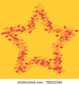 Red heart outline which consists of isolated elements. Modern style with ethnic elements in red heart outline. Can be used as print, wallpaper, cards, valentine cards, logo, background and etc.
