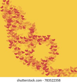 Red heart outline which consists of isolated elements. Modern style with ethnic elements in red heart outline. Can be used as print, wallpaper, cards, valentine cards, logo, background and etc.