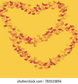 Red heart outline which consists of isolated elements. Modern style with ethnic elements in red heart outline. Can be used as print, wallpaper, cards, valentine cards, logo, background and etc.