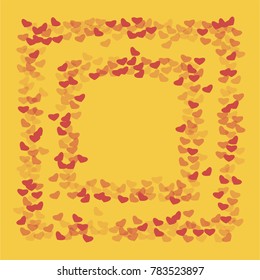 Red heart outline which consists of isolated elements. Modern style with ethnic elements in red heart outline. Can be used as print, wallpaper, cards, valentine cards, logo, background and etc.